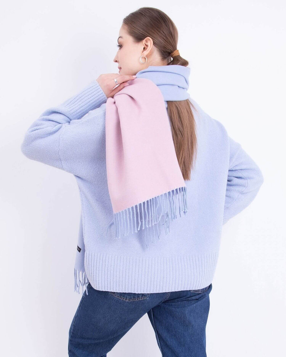Two-tone cashmere scarf