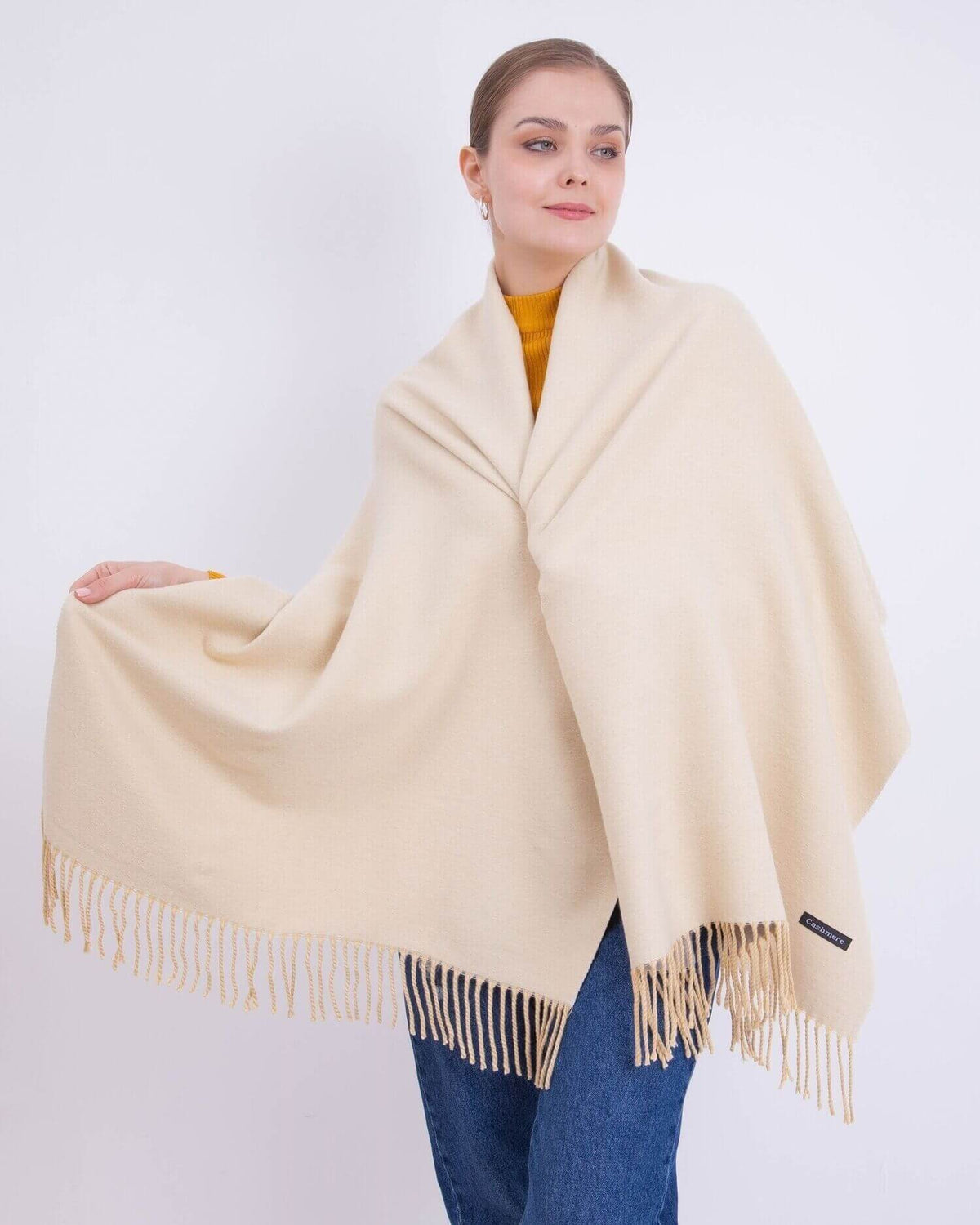 Two-tone cashmere scarf