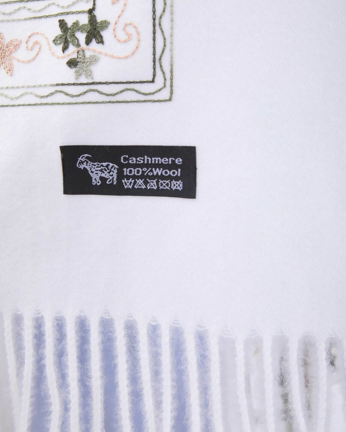 Embroidered cashmere scarf