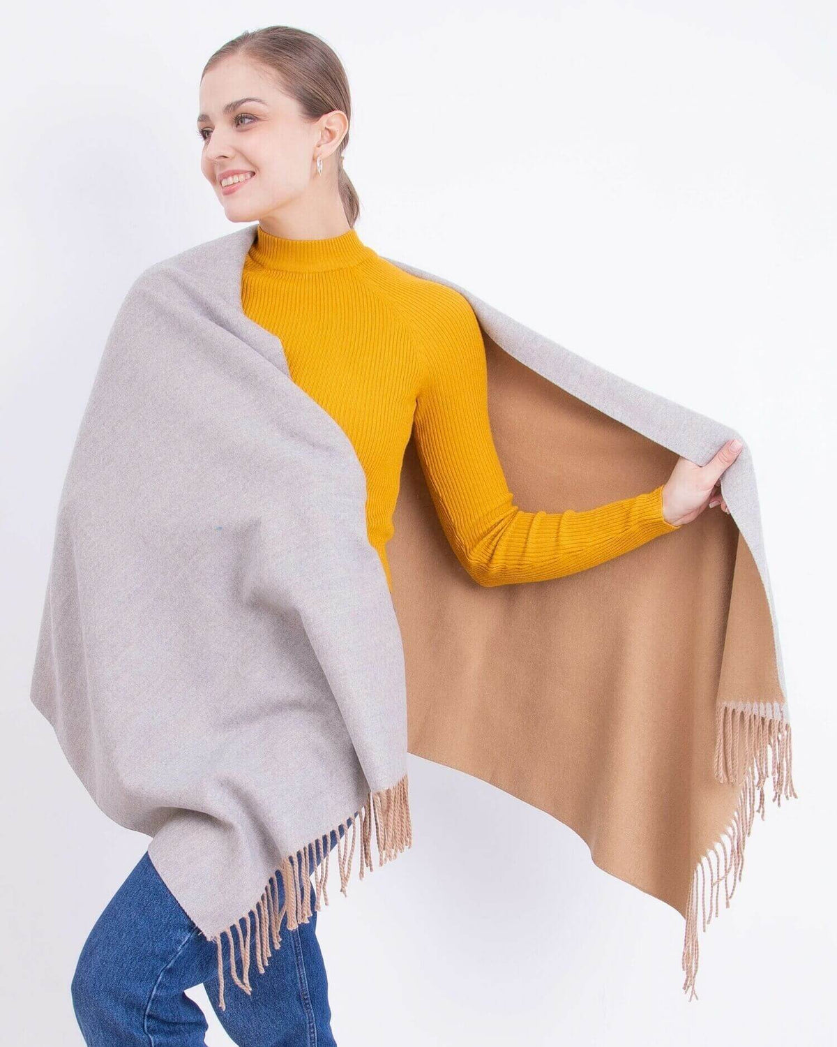 Two-tone cashmere scarf
