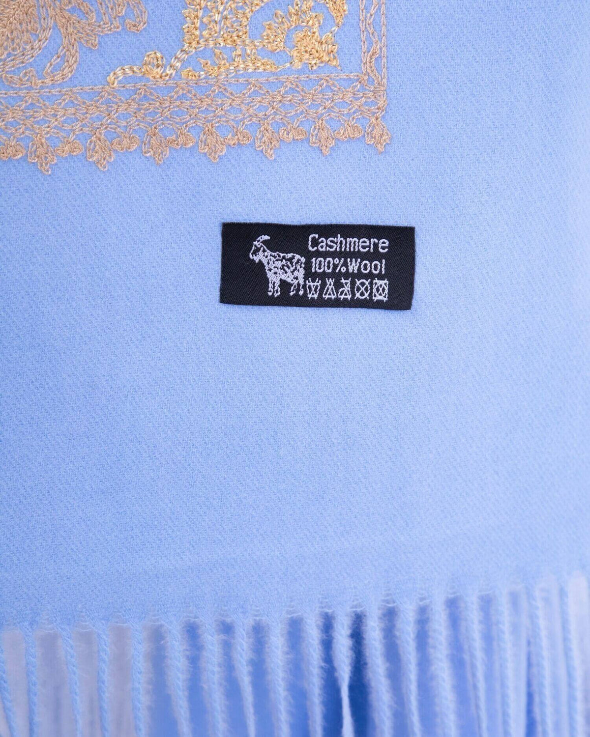 Embroidered cashmere scarf