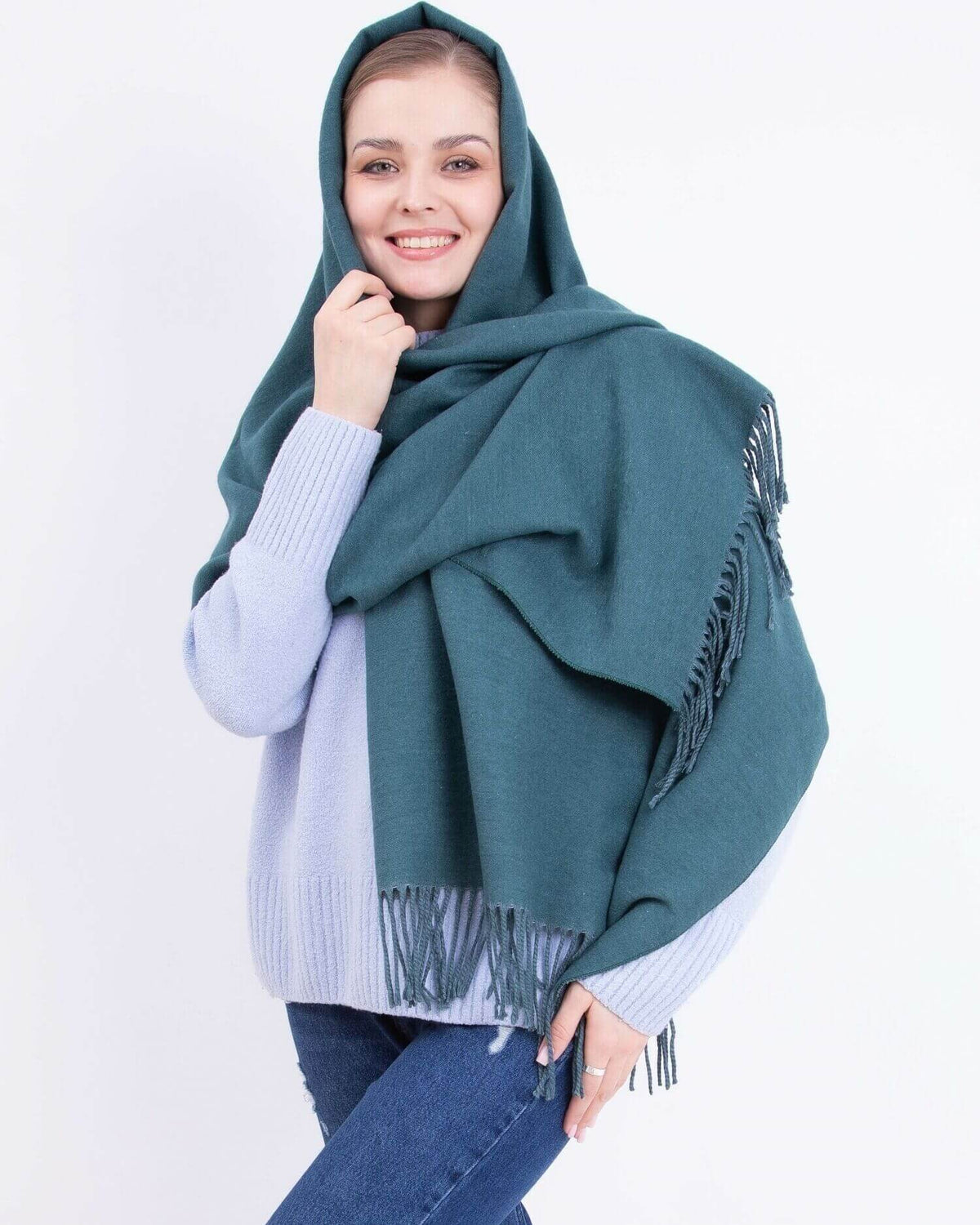 Two-tone cashmere scarf