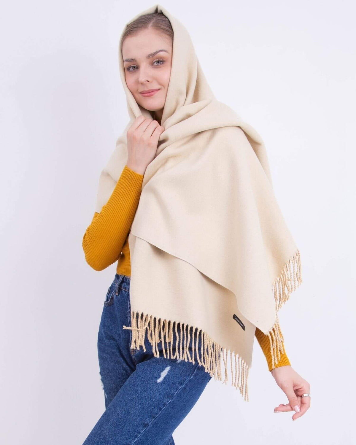 Two-tone cashmere scarf