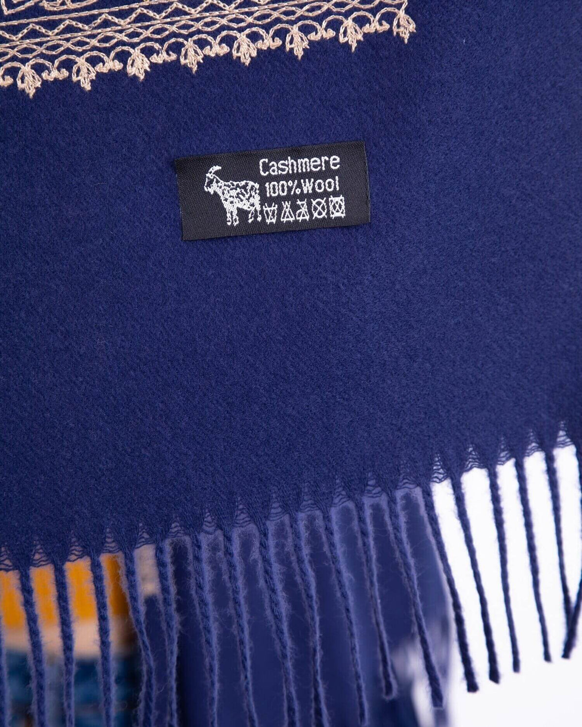 Embroidered cashmere scarf